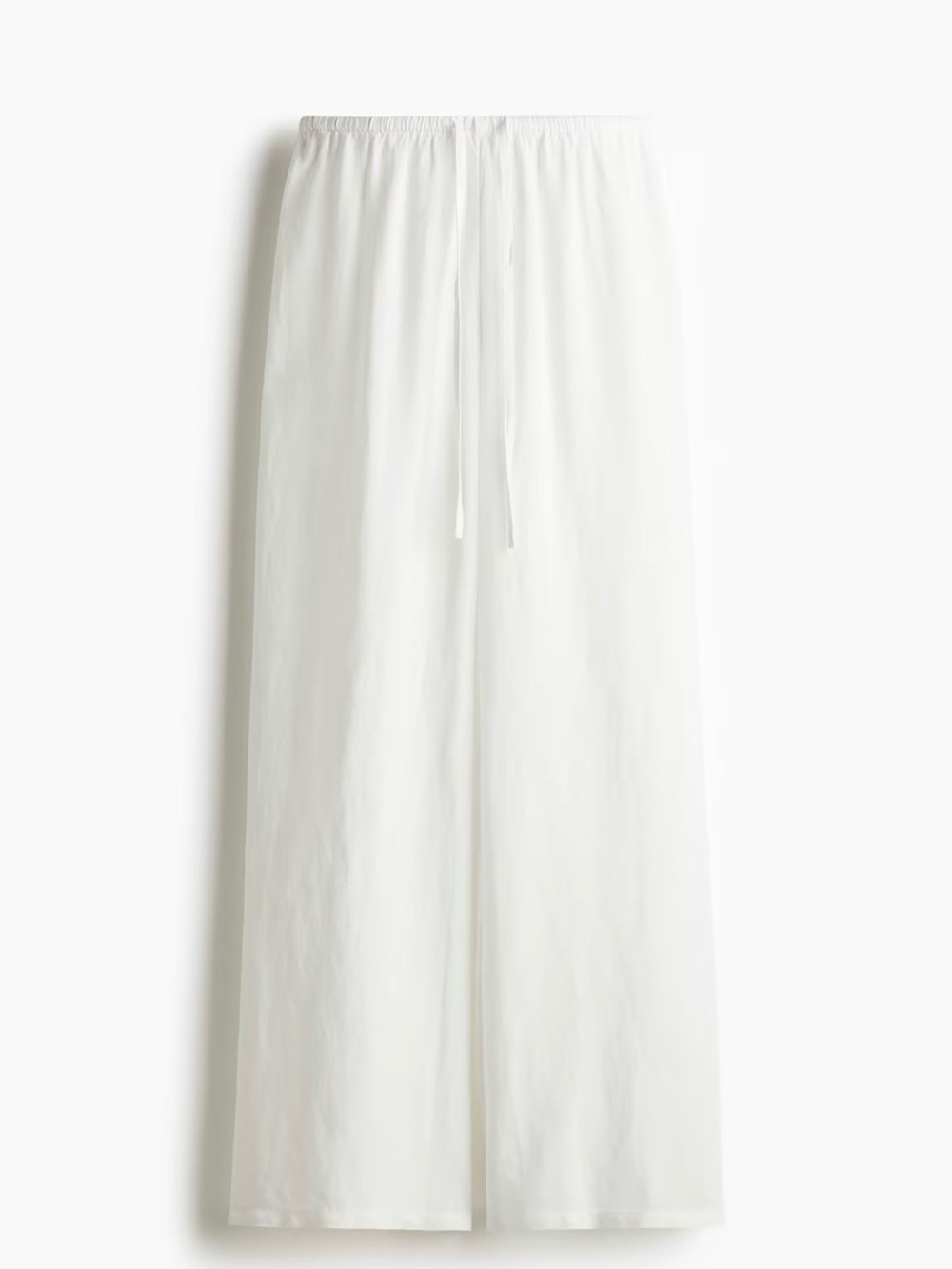 H&M NWT Size M White Linen-Blend Drawstring Pants